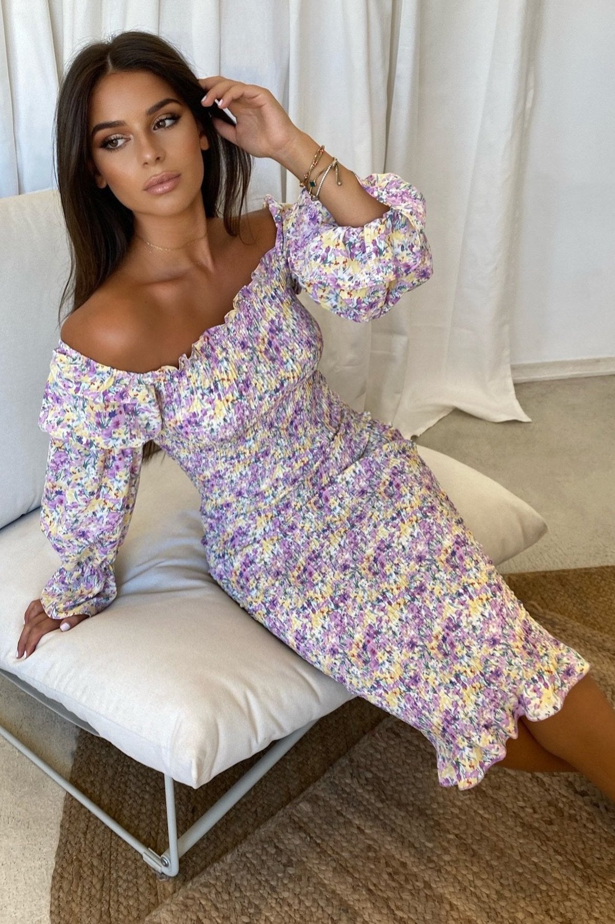 courtney midi dress *Courtney Midi Dress (White/Cream)